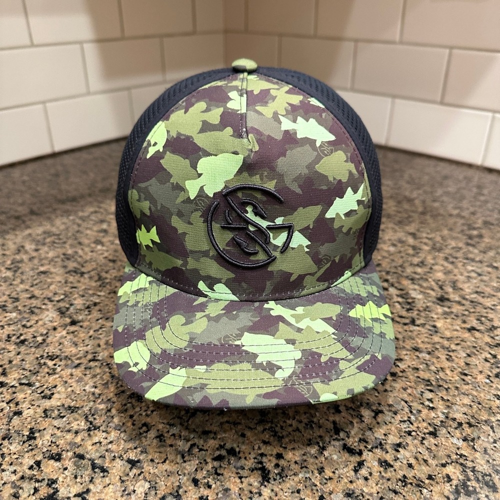 Googan Squad Camo Trucker Hat Black Mesh Snapback Fishing Cap Adjustable